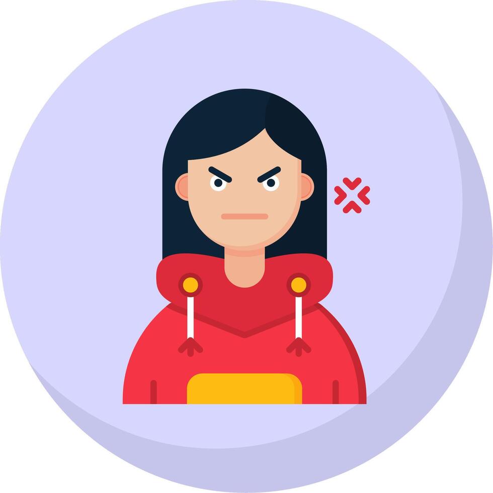 Angry Glyph Flat Bubble Icon vector