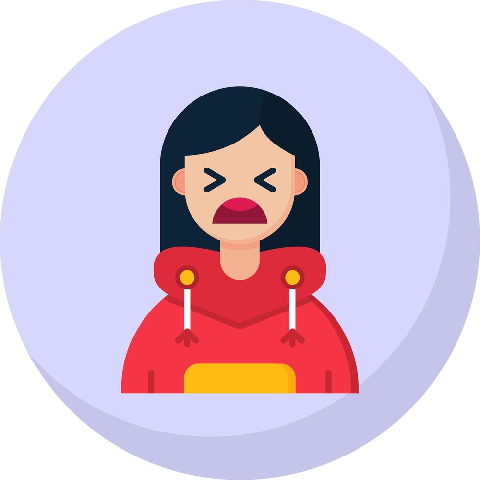 Anguish Glyph Flat Bubble Icon vector