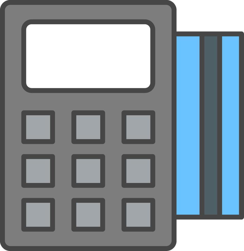 Pos Terminal Line Filled Light Icon vector