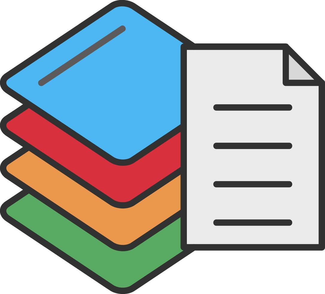 Stacks Line Filled Light Icon vector