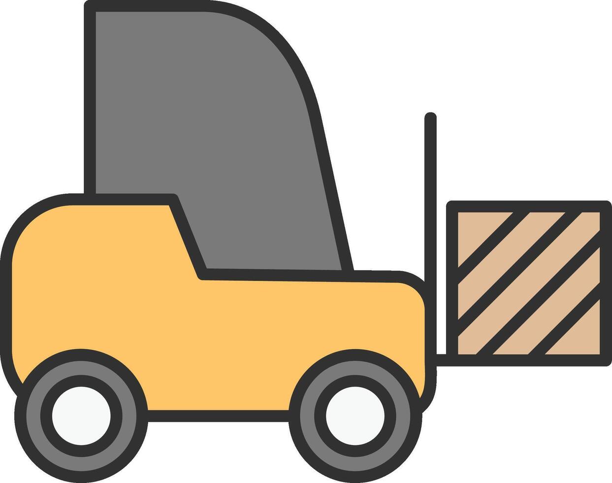 Forklift Line Filled Light Icon vector