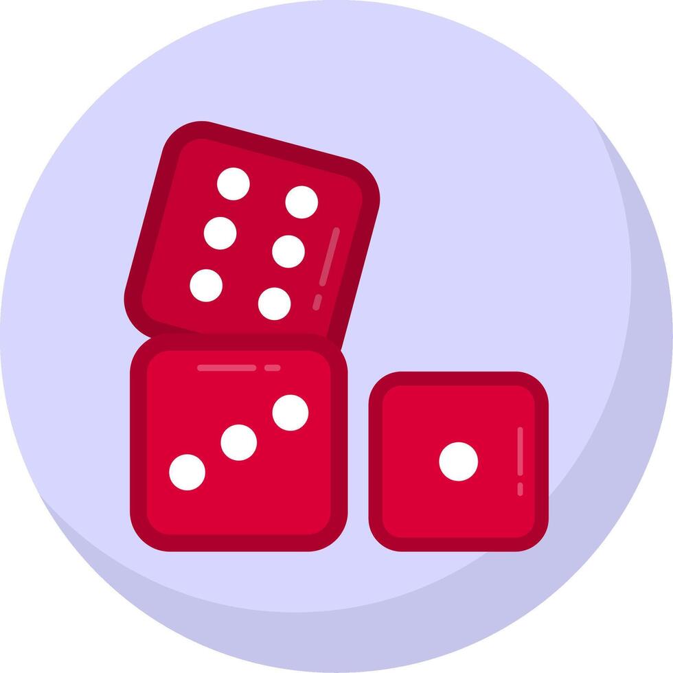 Dices Glyph Flat Bubble Icon vector