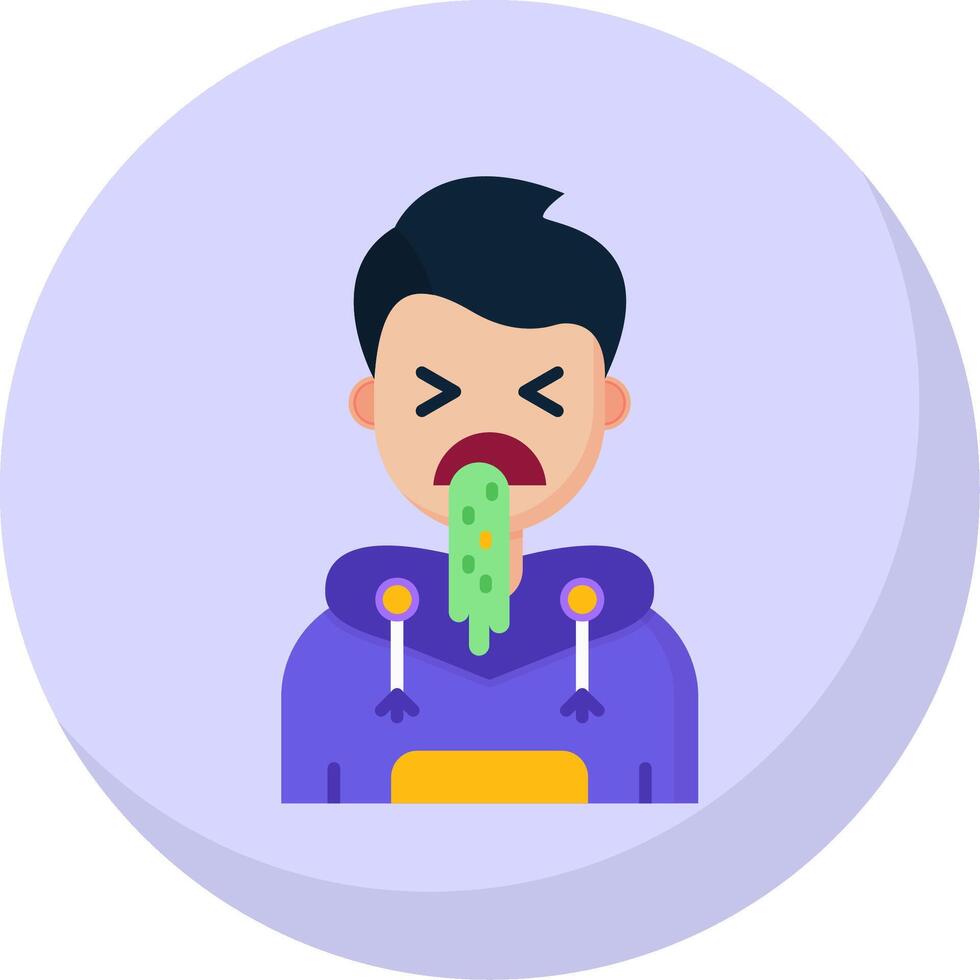 Vomit Glyph Flat Bubble Icon vector