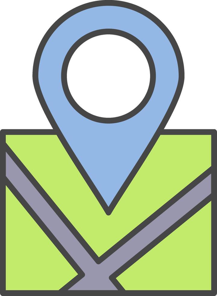 Location Line Filled Light Icon vector