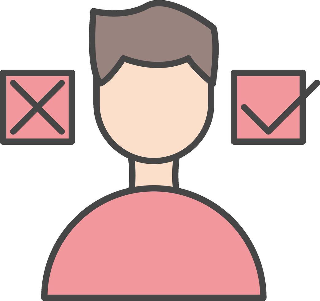 Decision Making Line Filled Light Icon vector