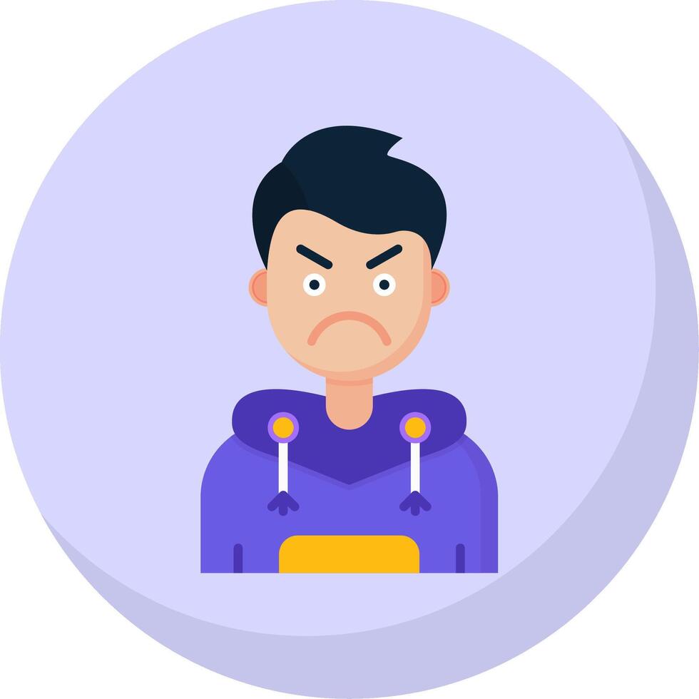 Angry Glyph Flat Bubble Icon vector