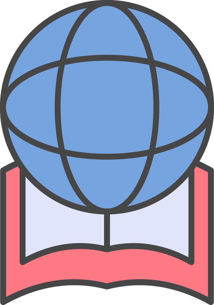 Global Education Line Filled Light Icon vector