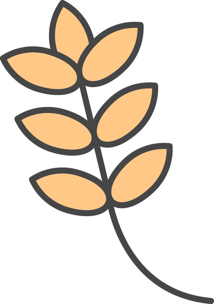 Rice Line Filled Light Icon vector