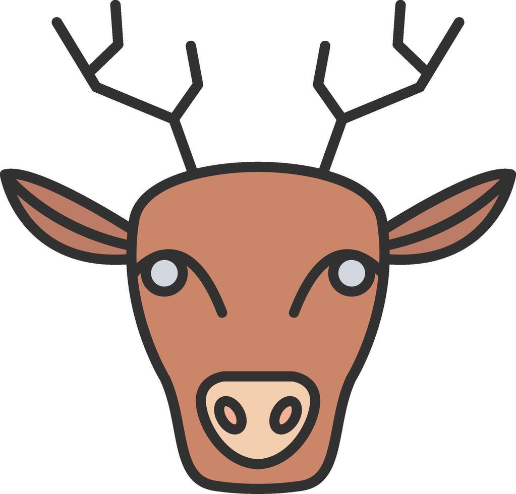 Deer Line Filled Light Icon vector