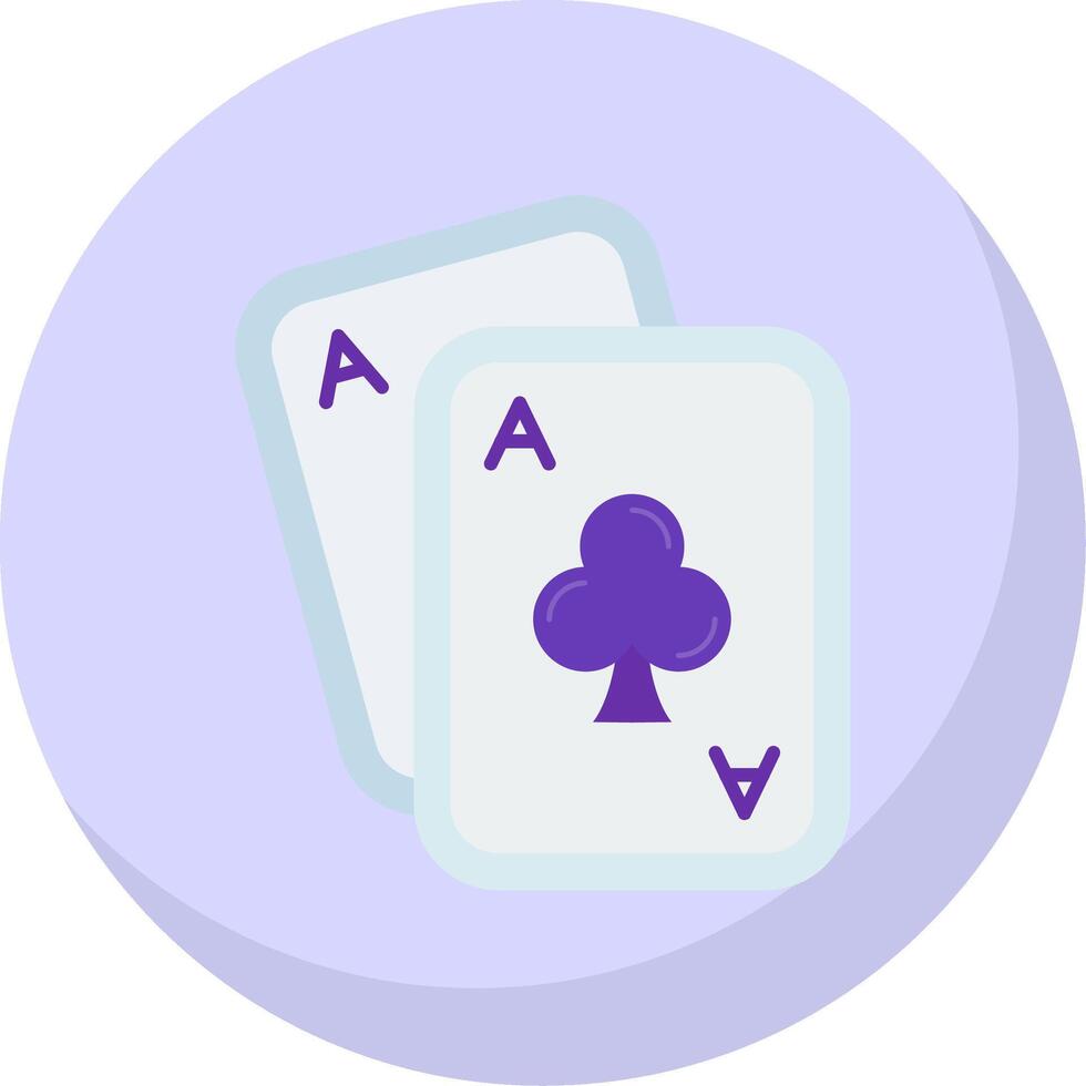 Aces Glyph Flat Bubble Icon vector