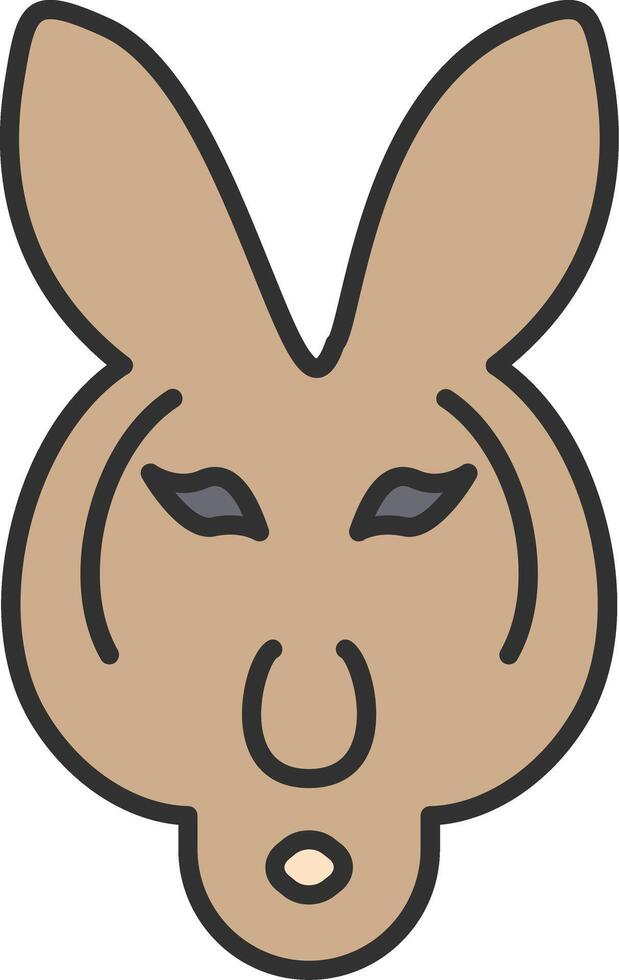 Kangaroo Line Filled Light Icon vector