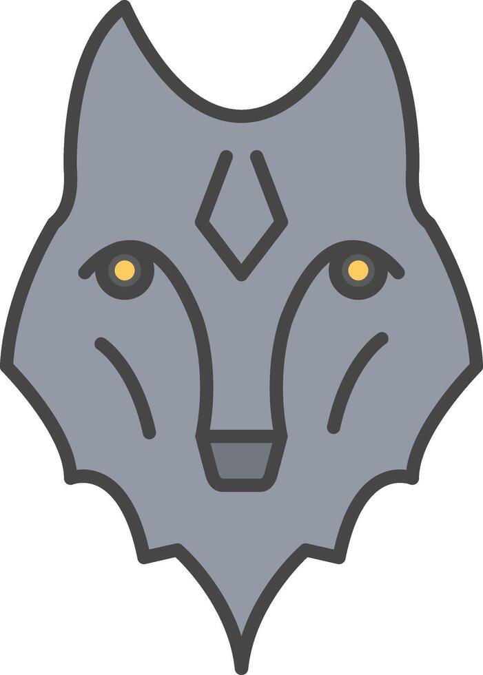 Wolf Line Filled Light Icon vector