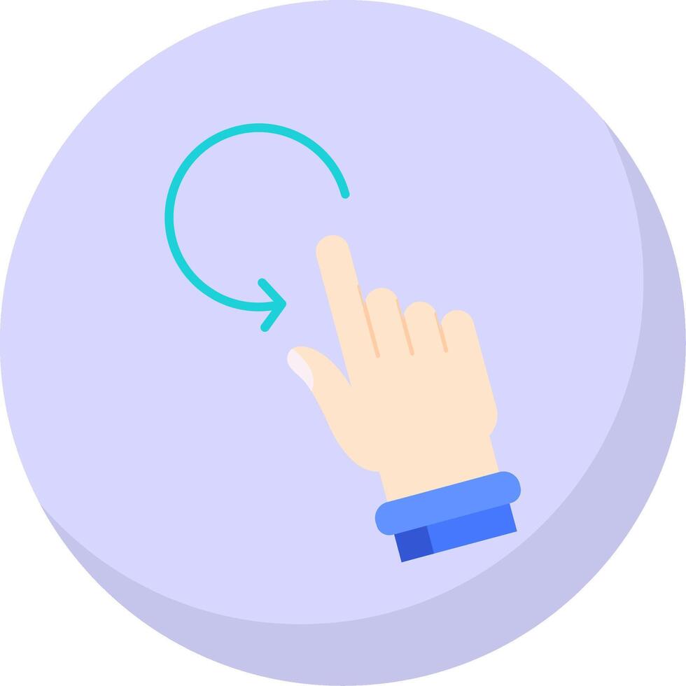 Rotate Glyph Flat Bubble Icon vector