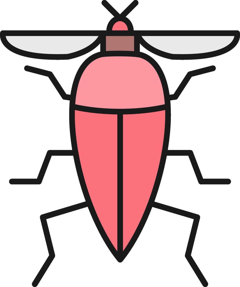 insecto línea lleno ligero icono vector