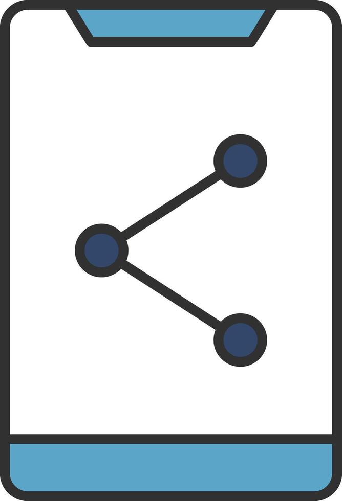 Share Line Filled Light Icon vector