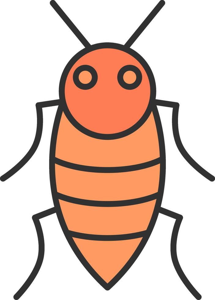 insecto línea lleno ligero icono vector