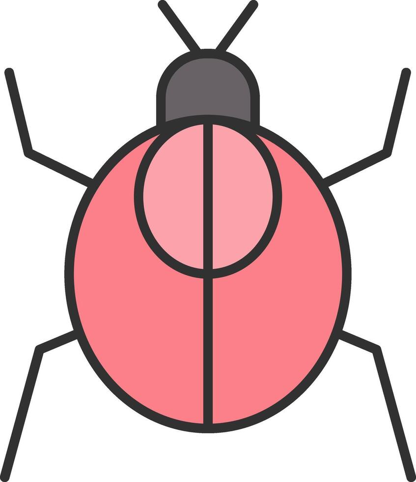 cucaracha línea lleno ligero icono vector