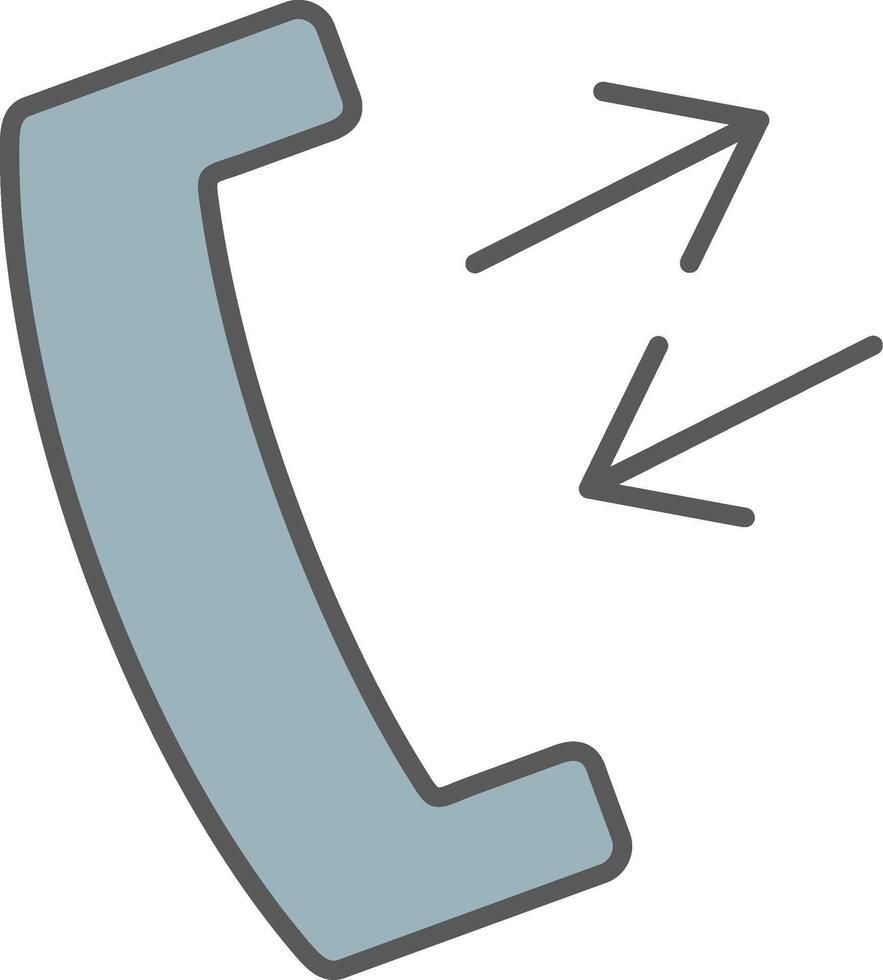 Phone Receiver Line Filled Light Icon vector