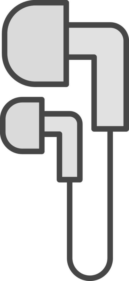 Earphones Line Filled Light Icon vector