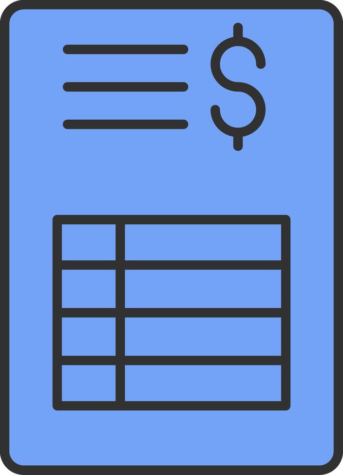 Bill Line Filled Light Icon vector