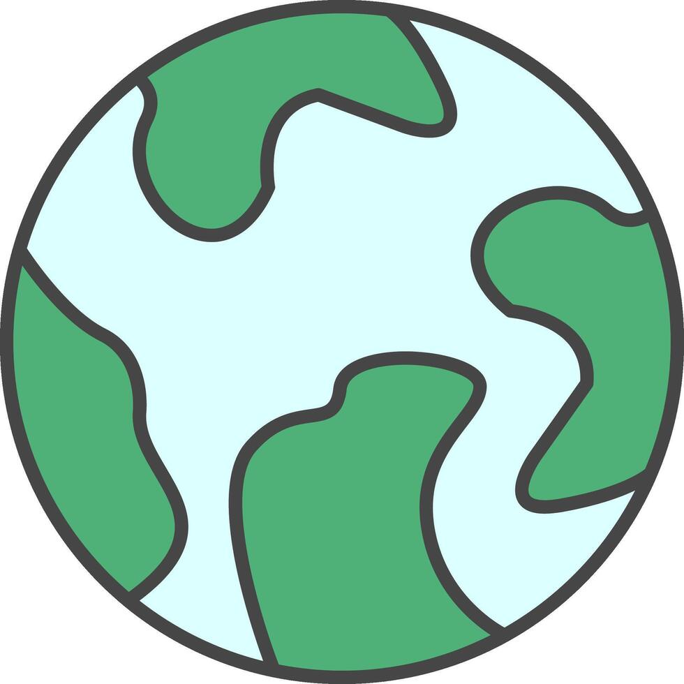 Earth Line Filled Light Icon vector