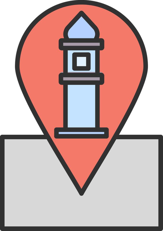Location Line Filled Light Icon vector