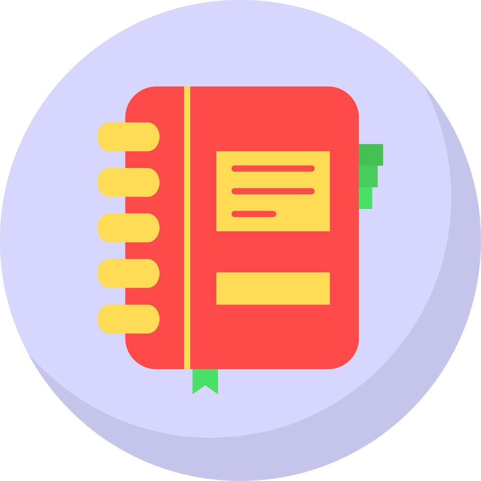 Notebook Glyph Flat Bubble Icon vector