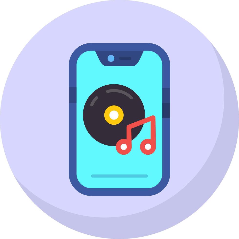 Music player Glyph Flat Bubble Icon vector