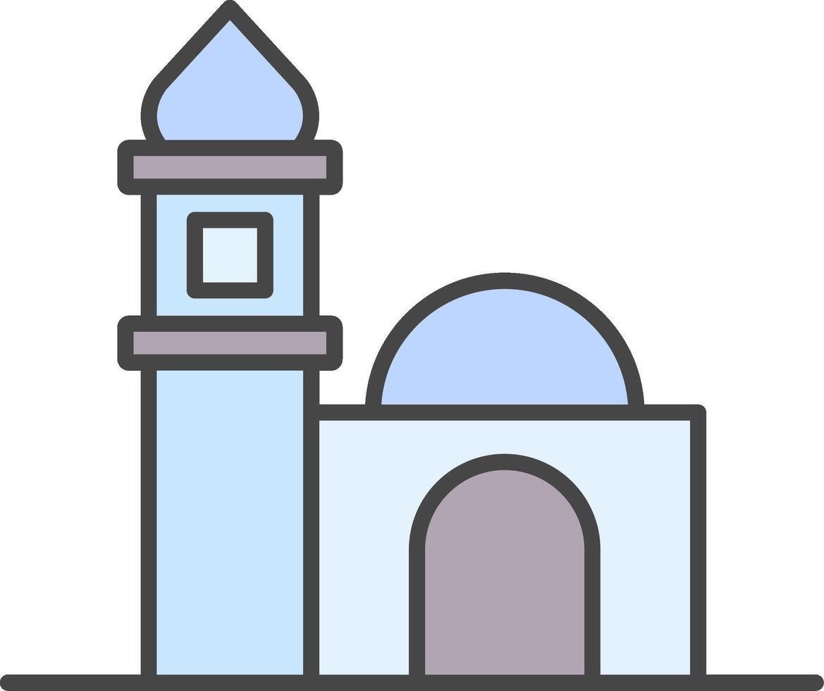 mezquita línea lleno ligero icono vector