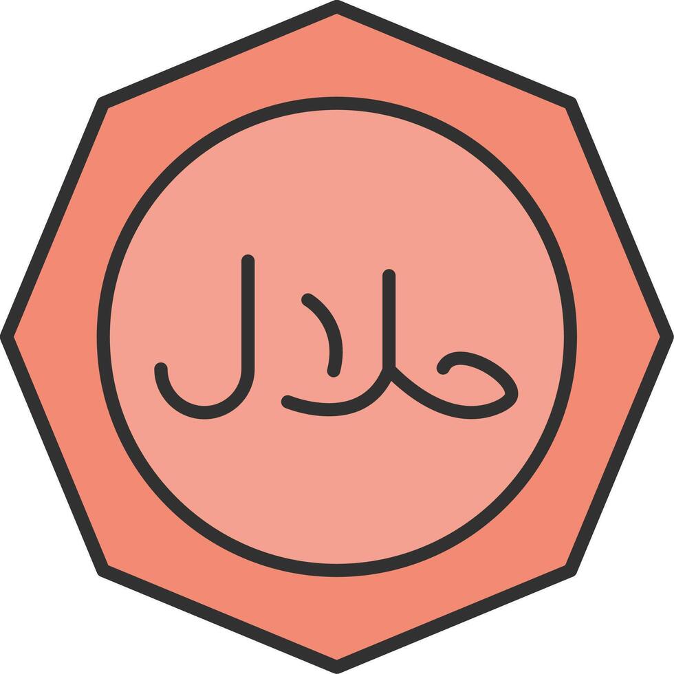 halal línea lleno ligero icono vector