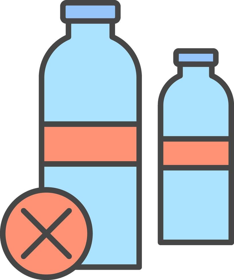 No el plastico botellas línea lleno ligero icono vector