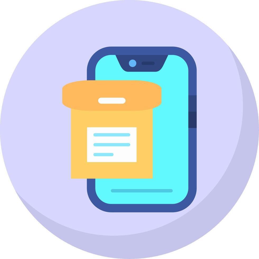 Archive Glyph Flat Bubble Icon vector
