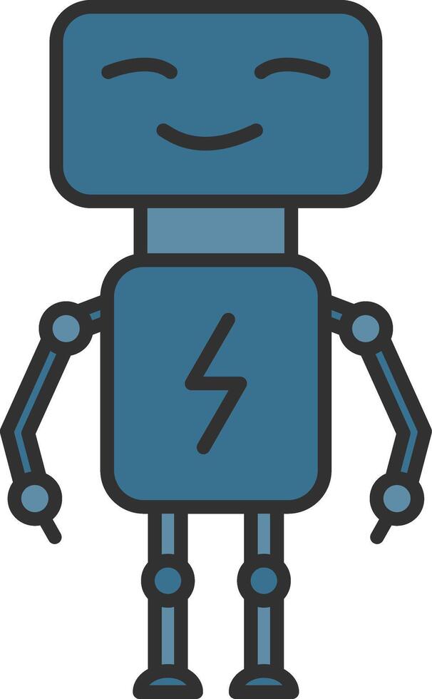 Bot Line Filled Light Icon vector