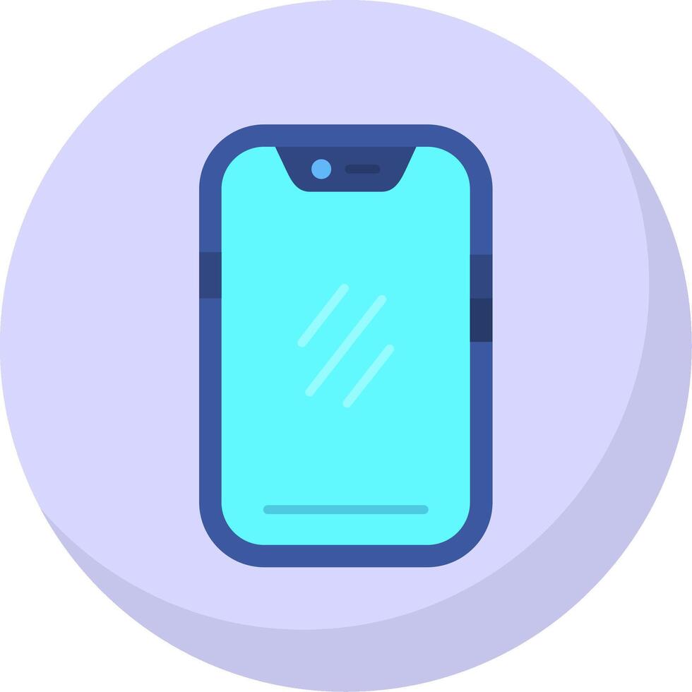 Smartphone Glyph Flat Bubble Icon vector