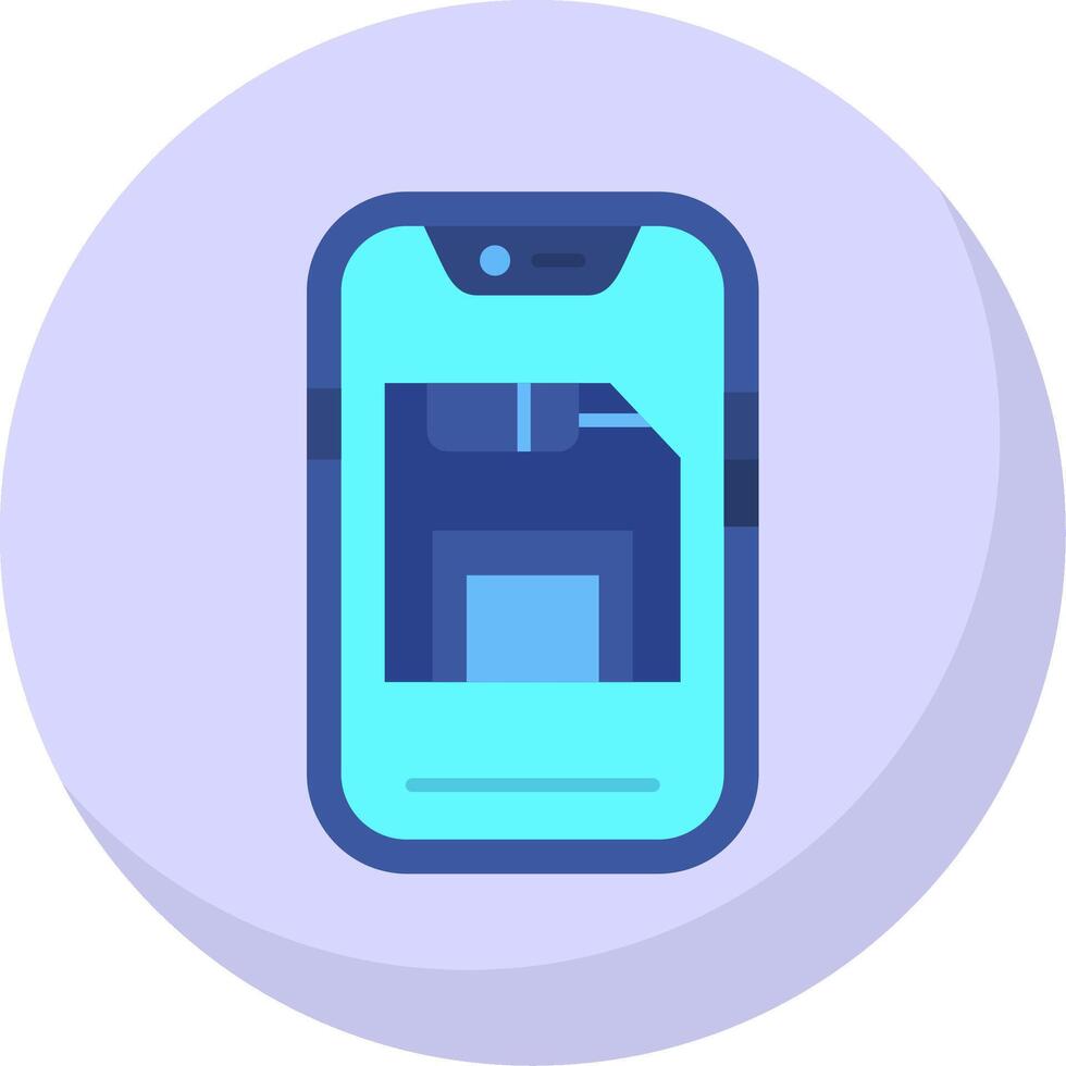 Save Glyph Flat Bubble Icon vector