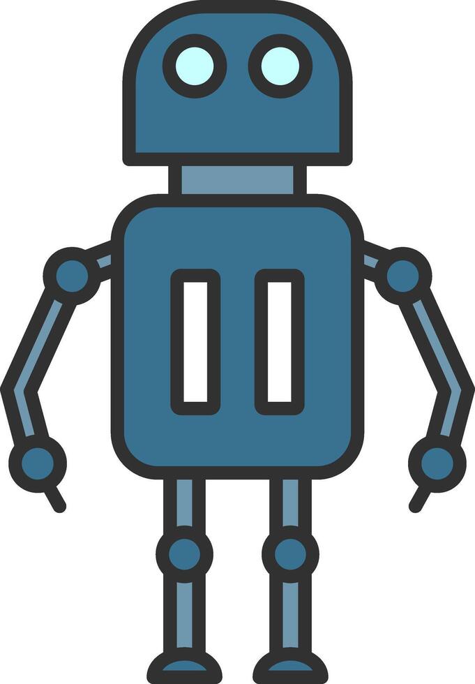 Robot Line Filled Light Icon vector