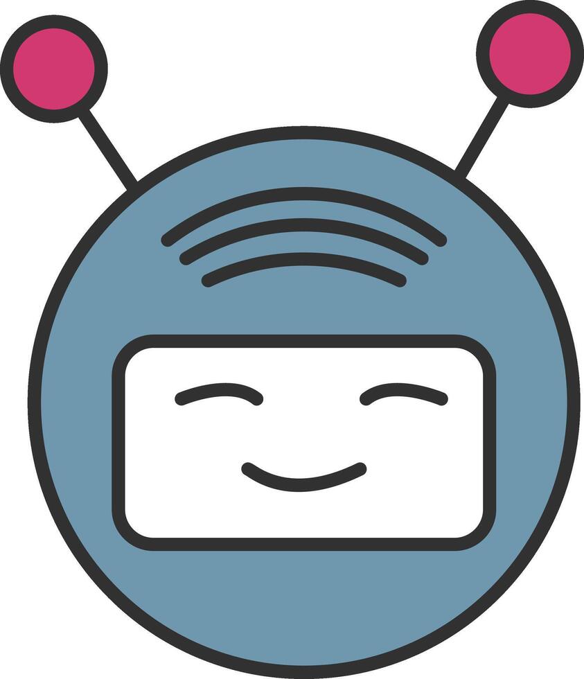 Bot Line Filled Light Icon vector