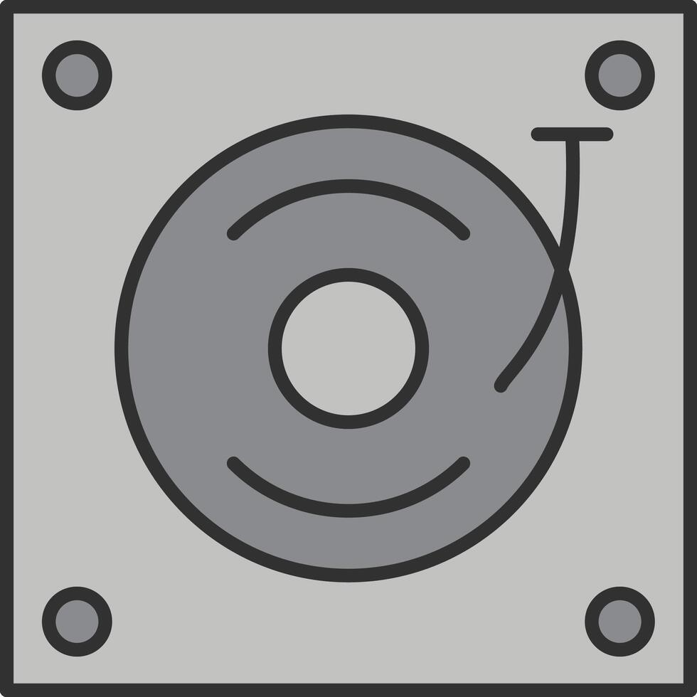 Turntable Line Filled Light Icon vector