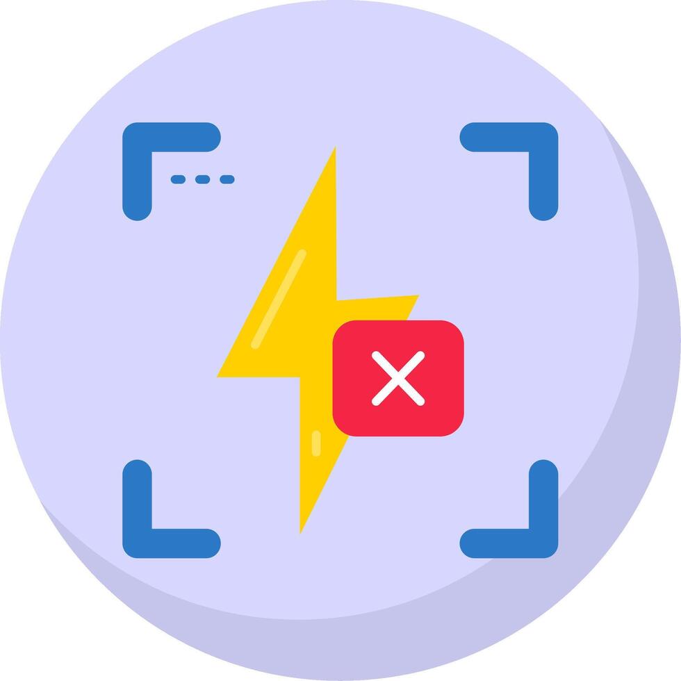 Flash off Glyph Flat Bubble Icon vector