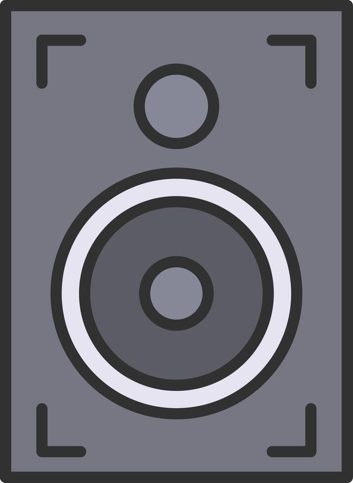 altavoz línea lleno ligero icono vector