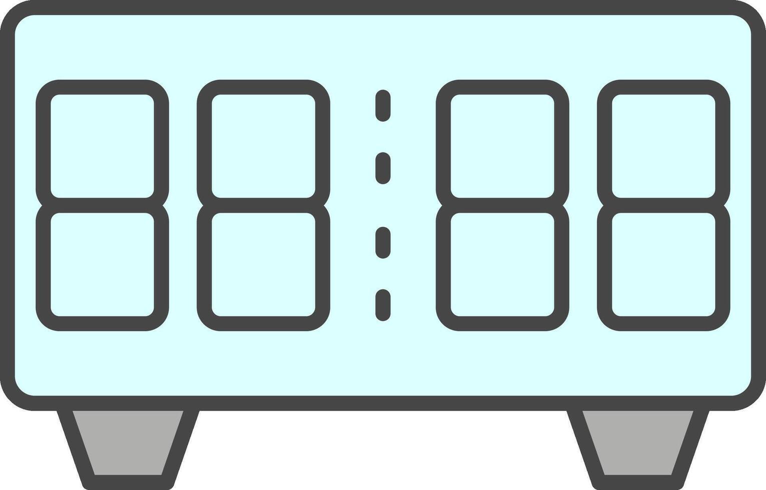 Digital Clock Line Filled Light Icon vector