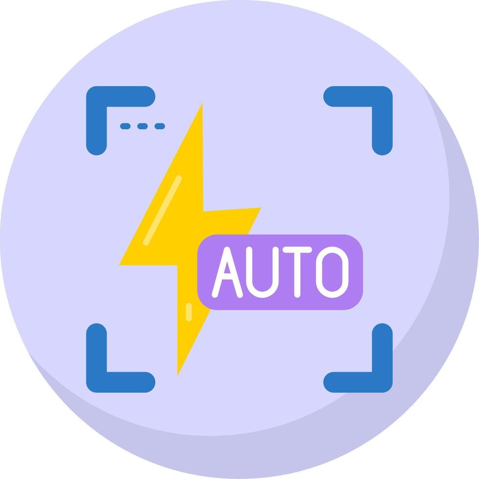 Auto flash Glyph Flat Bubble Icon vector