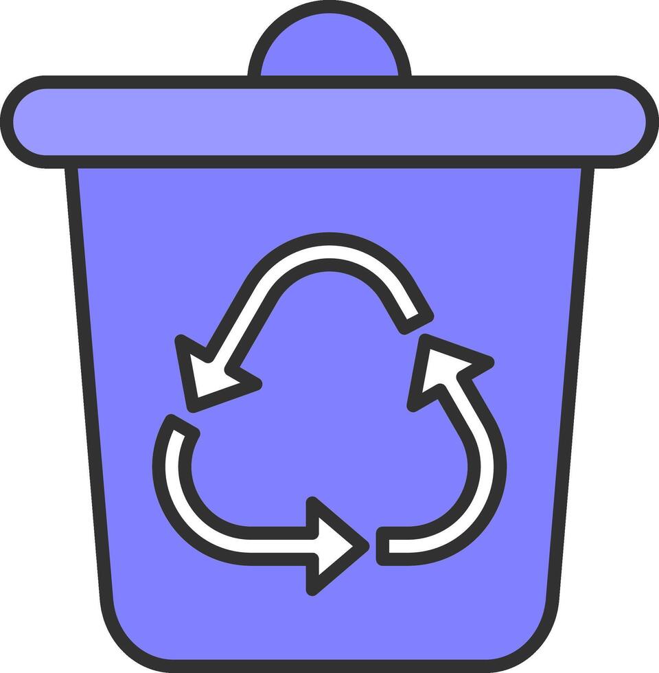 Recycle Bin Line Filled Light Icon vector