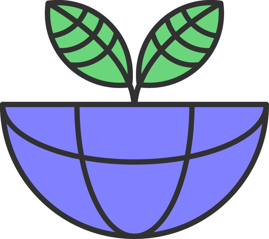 Ecosystem Line Filled Light Icon vector