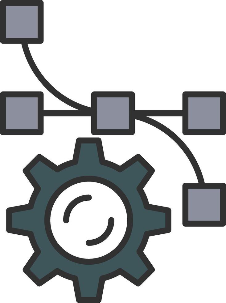 Settings Line Filled Light Icon vector