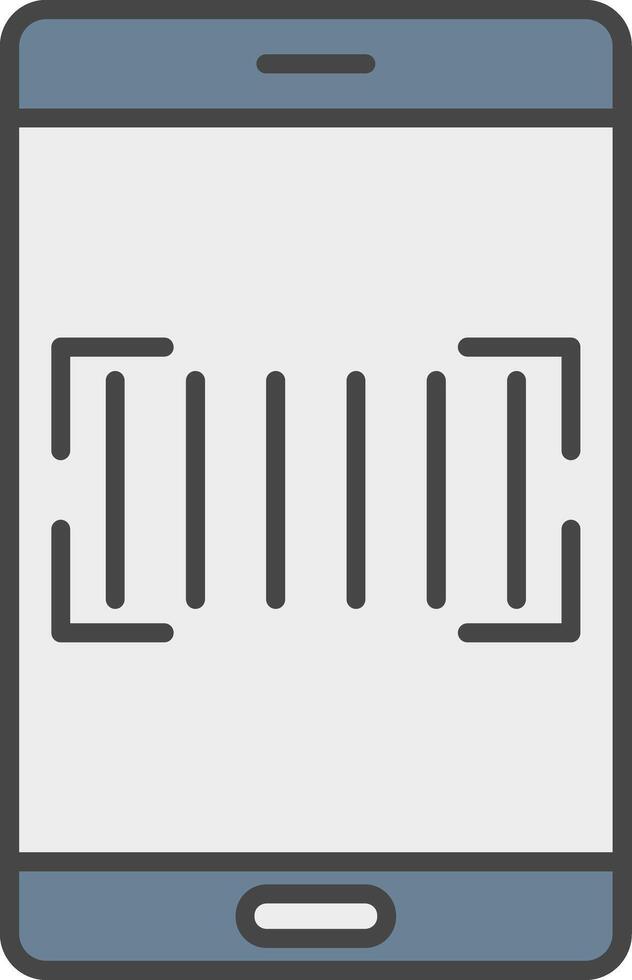 Barcode Scanner Line Filled Light Icon vector