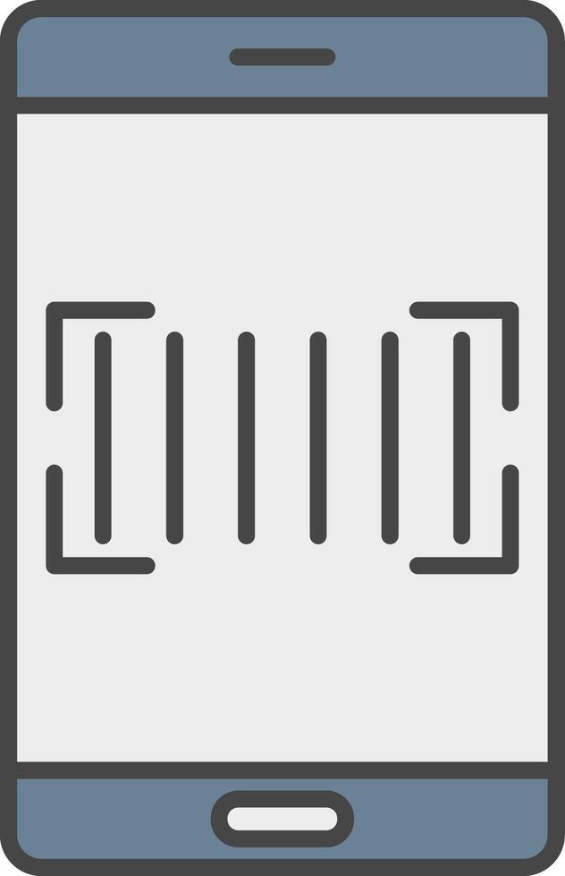 Barcode Scanner Line Filled Light Icon vector