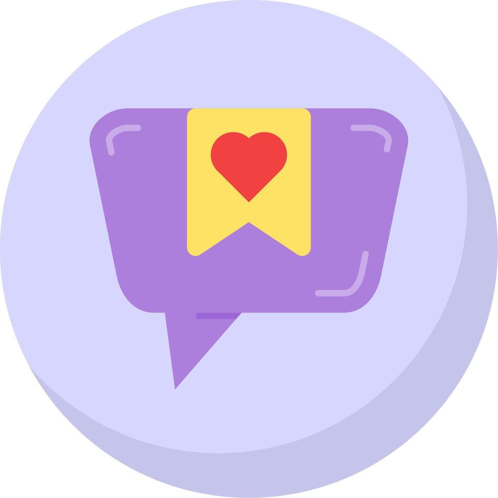 Favourite Glyph Flat Bubble Icon vector