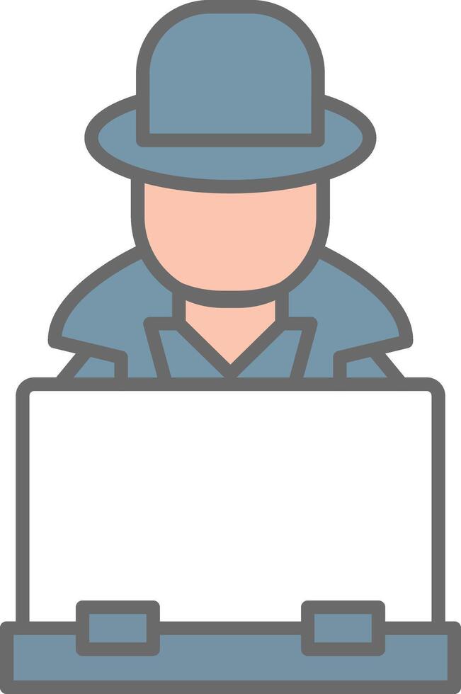 Hacker Line Filled Light Icon vector