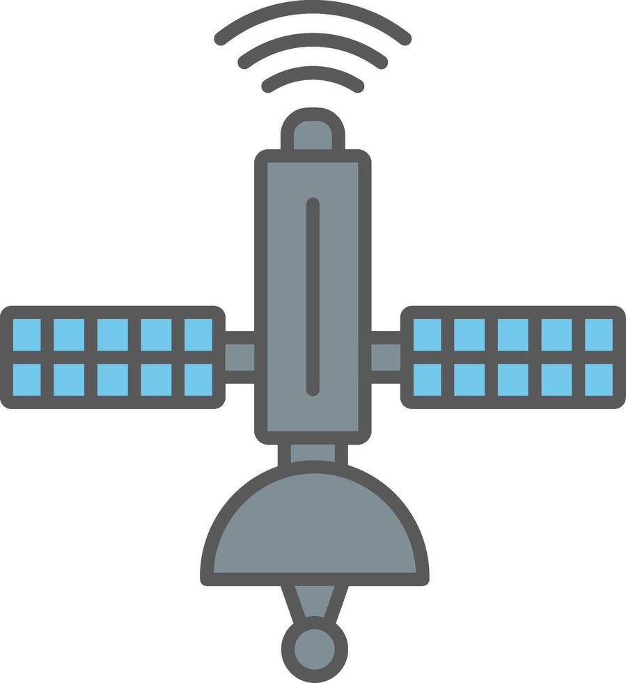 satélite línea lleno ligero icono vector